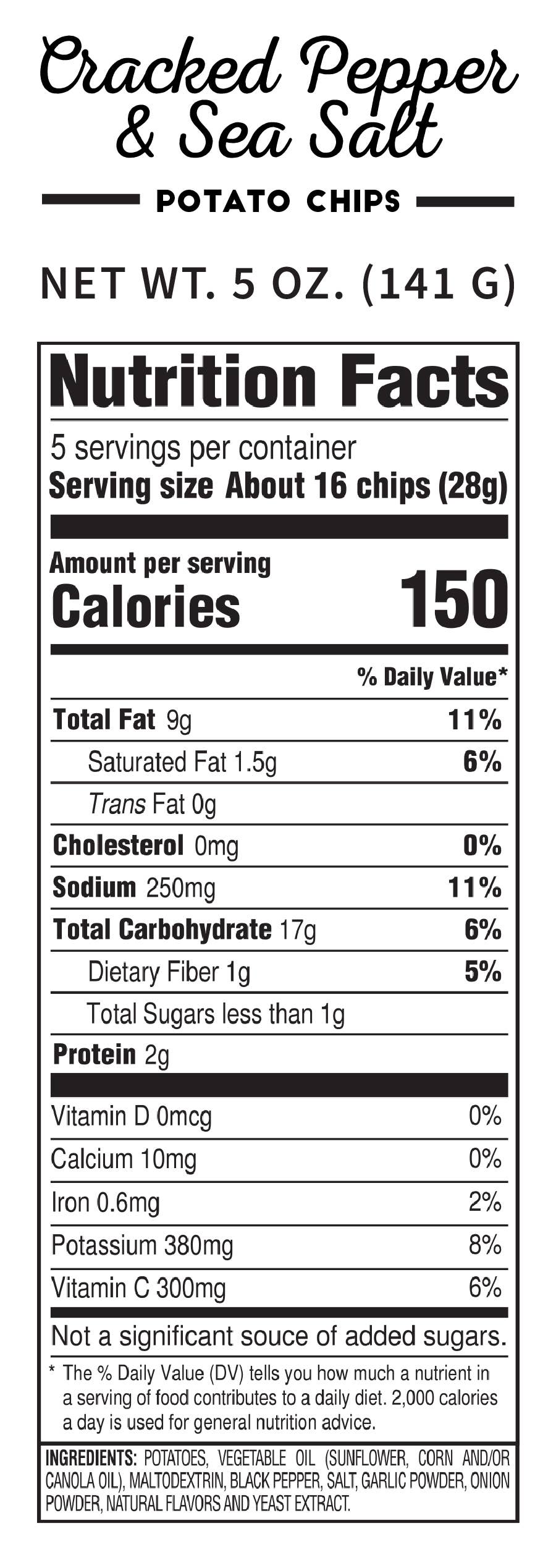 Pop Daddy - Cracked Pepper and Sea Salt Kettle Cooked Potato Chips 5oz