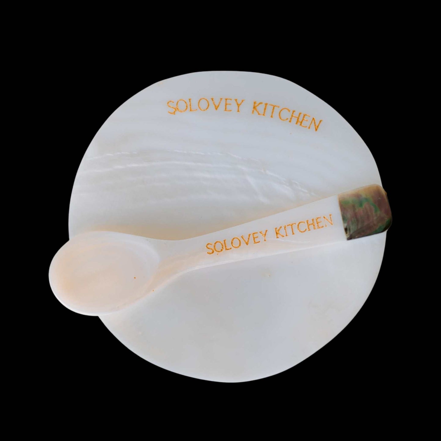 Gift Box Mother of Pearl Caviar Spoon & Plate Set