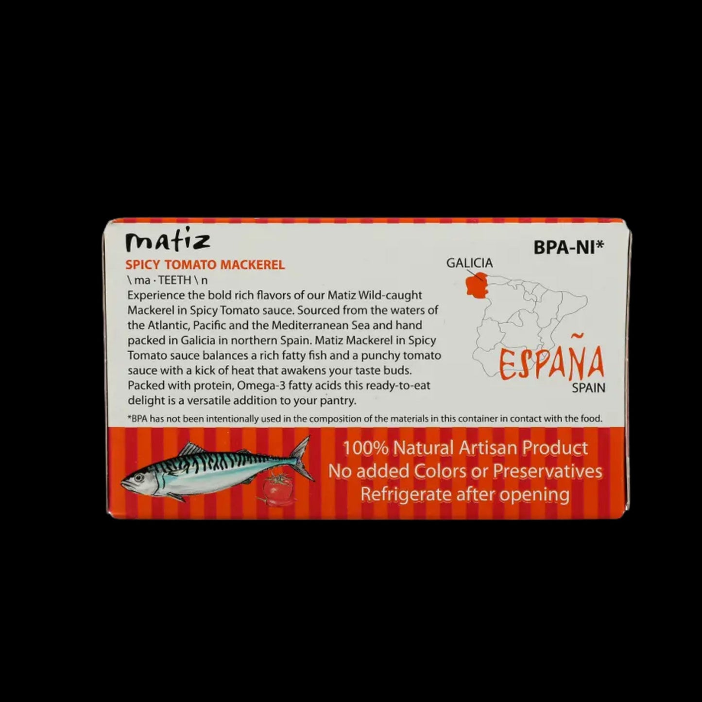 Matiz Spicy Tomato Mackerel - 3 oz Tin