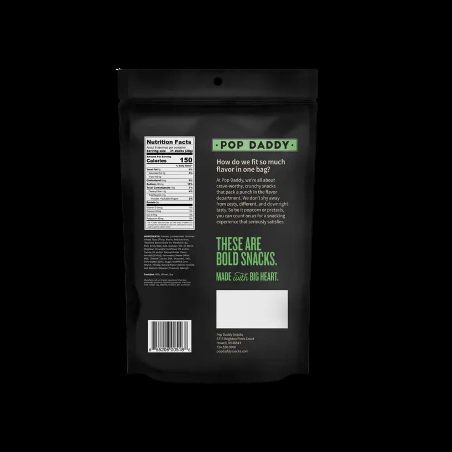 Pop Daddy – Garlic Parmesan Seasoned Pretzels 7.5oz