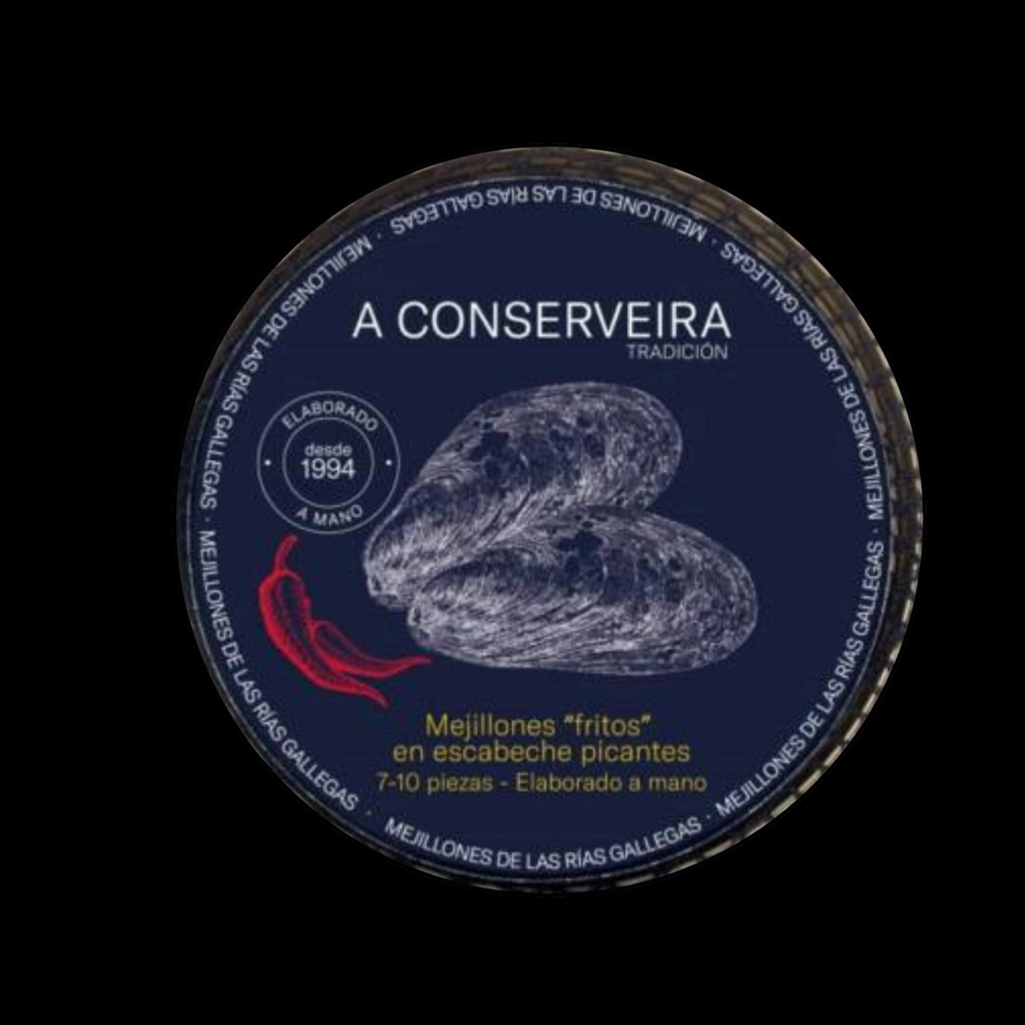 A Conserveira - TRADICION - Spain - Fried Mussels in Spicy Escabeche - 110 g