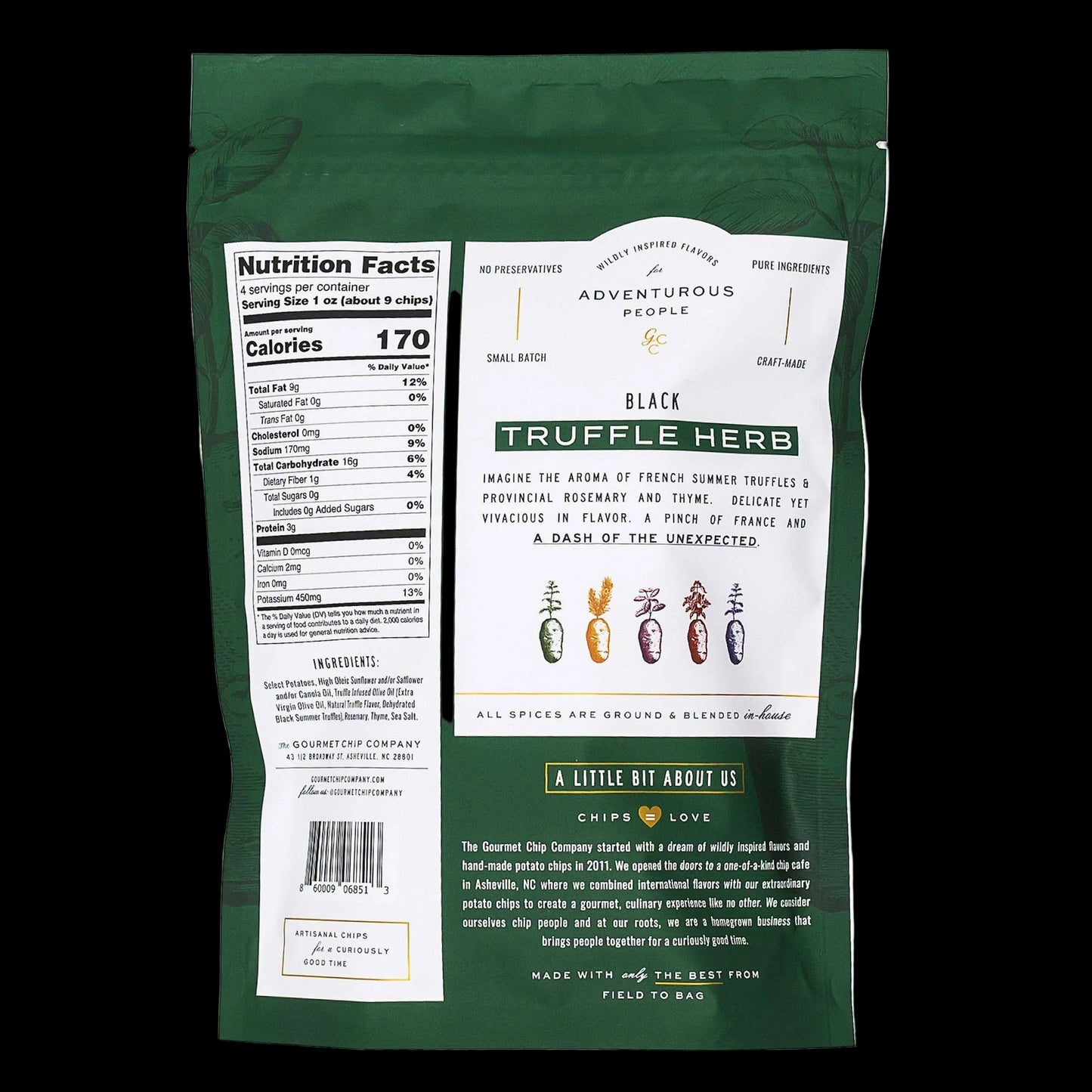 Gourmet Chip Company - Black Truffle Herb Thick Cut Potato Chips