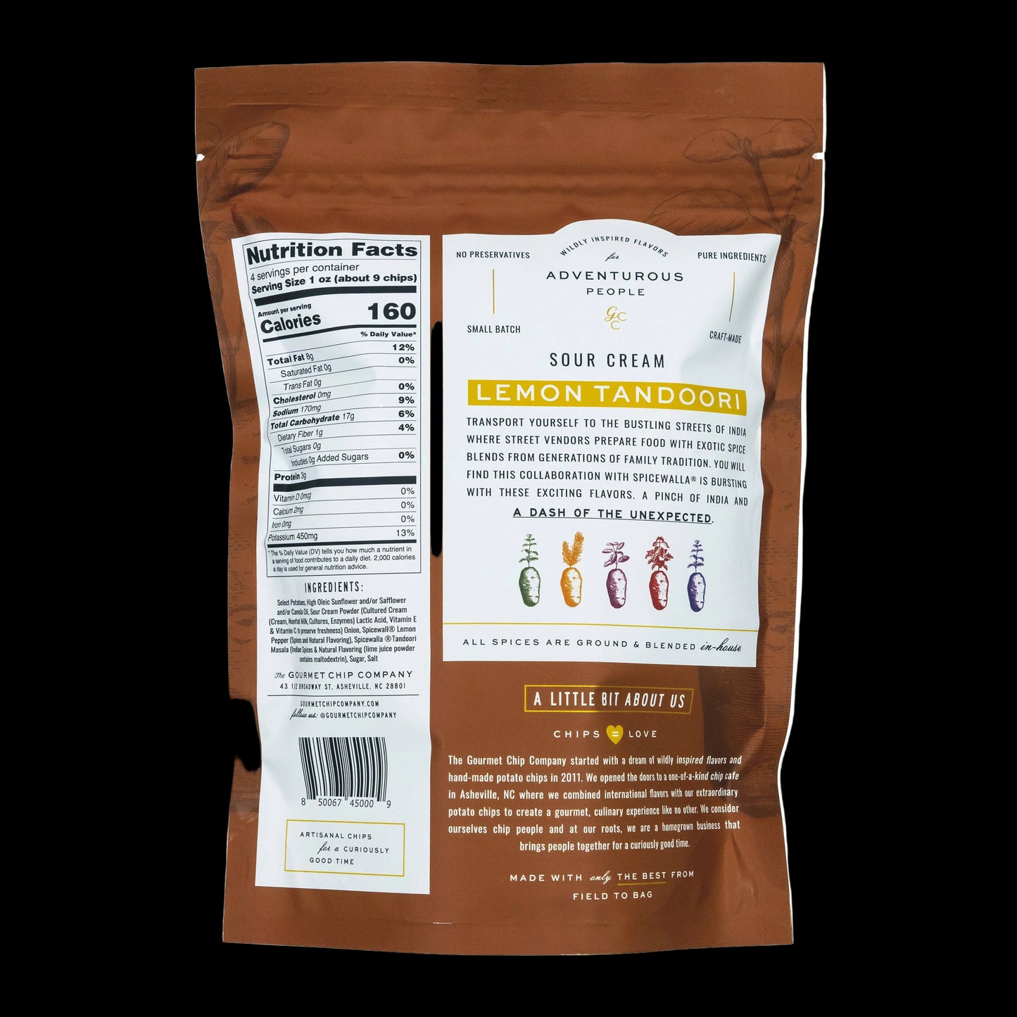 Gourmet Chip Company - Sour Cream Lemon Tandoori Thick Cut Potato Chips