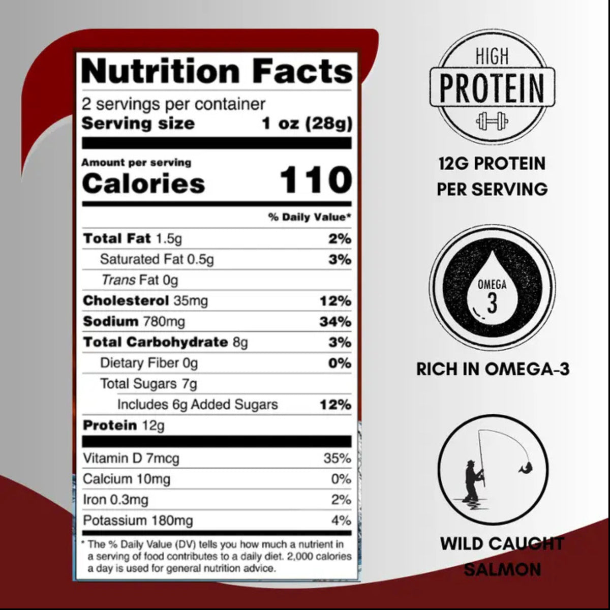 Rublev Wild Caught Barbecue Salmon Jerky 2 oz (57g)