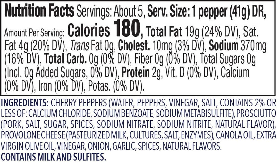 Delallo Stuffed Cherry Peppers With Prosciutto And Provolone