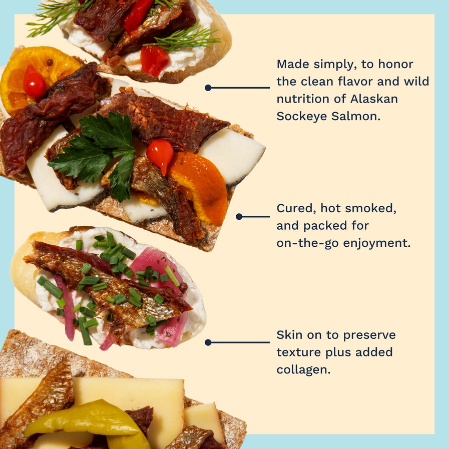 Sea Salt Wild Alaskan Sockeye Salmon Jerky 2oz