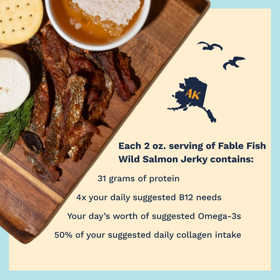 Sea Salt Wild Alaskan Sockeye Salmon Jerky 2oz