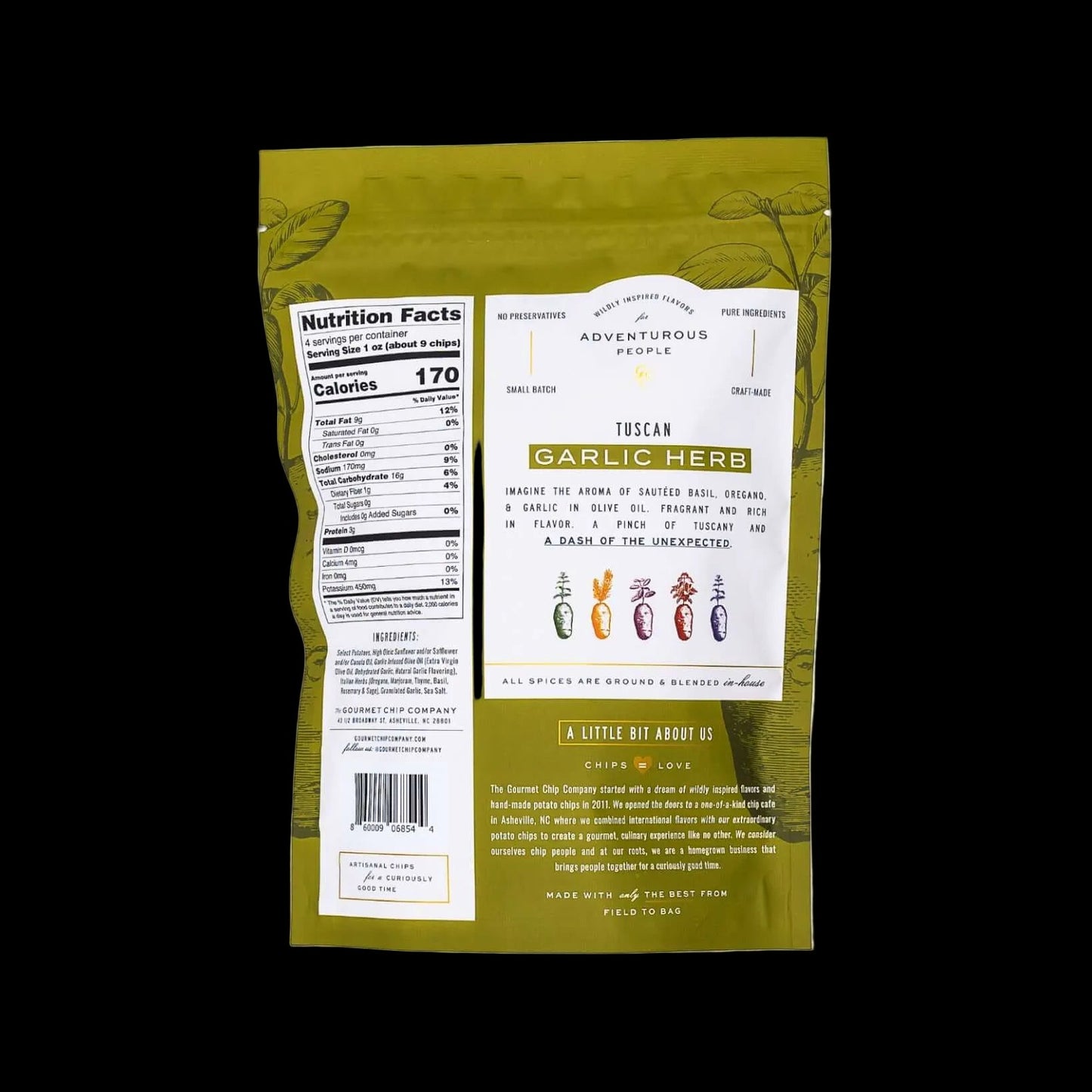Gourmet Chip Company - Tuscan Garlic Herb Thick Cut Potato Chips