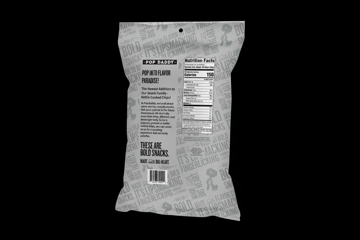 Pop Daddy - Cracked Pepper and Sea Salt Kettle Cooked Potato Chips 5oz