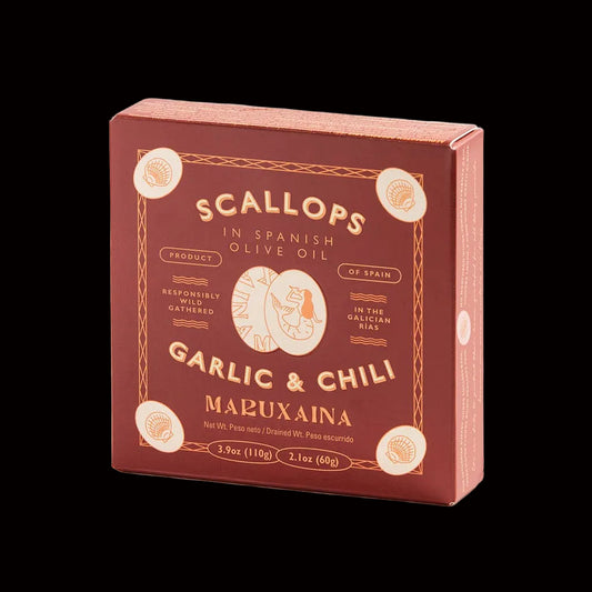 Maruxaina - Scallops in Spanish in Olive Oil, Garlic & Chili.