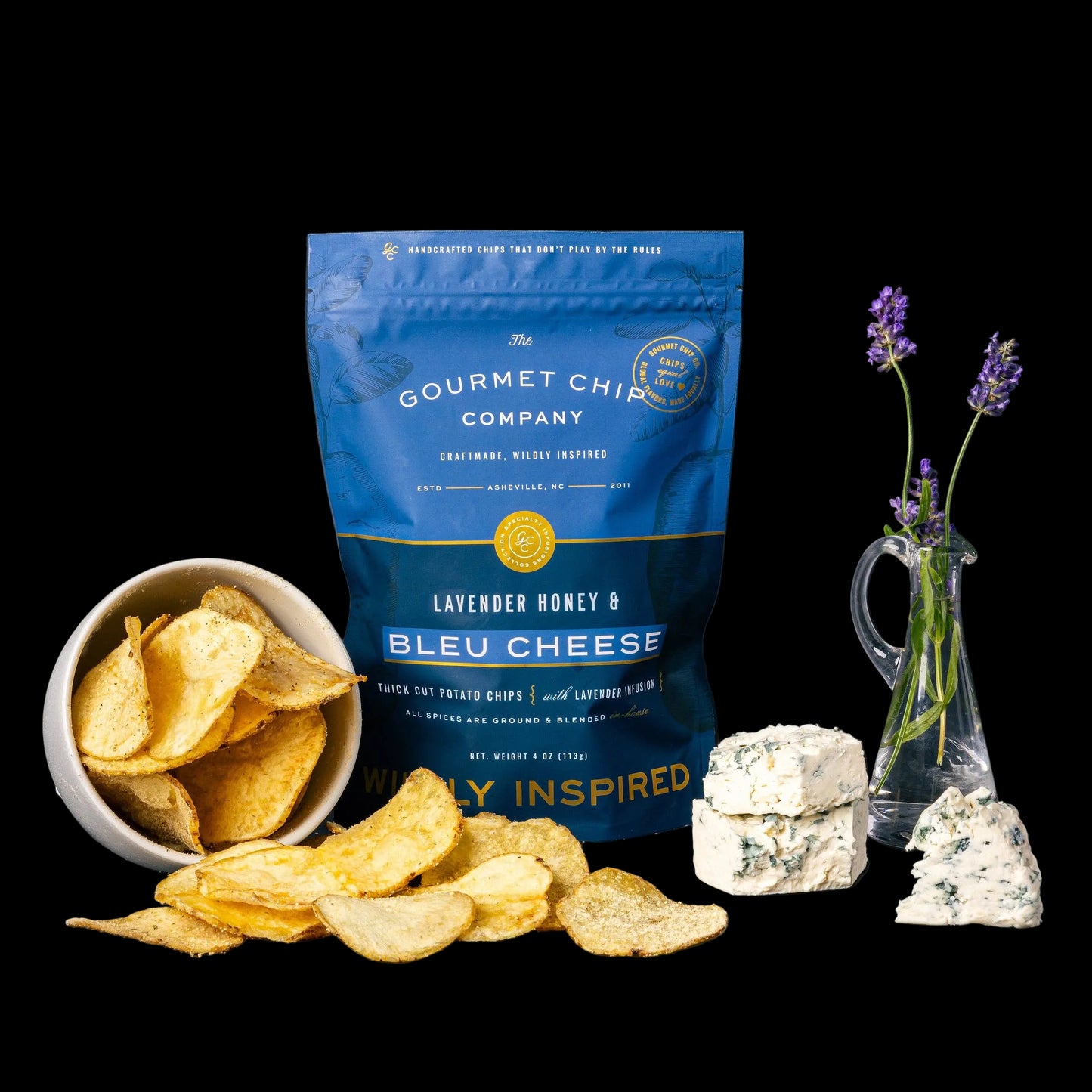 Gourmet Chip Company - Lavender Honey Blue Cheese Thick Cut Potato Chips