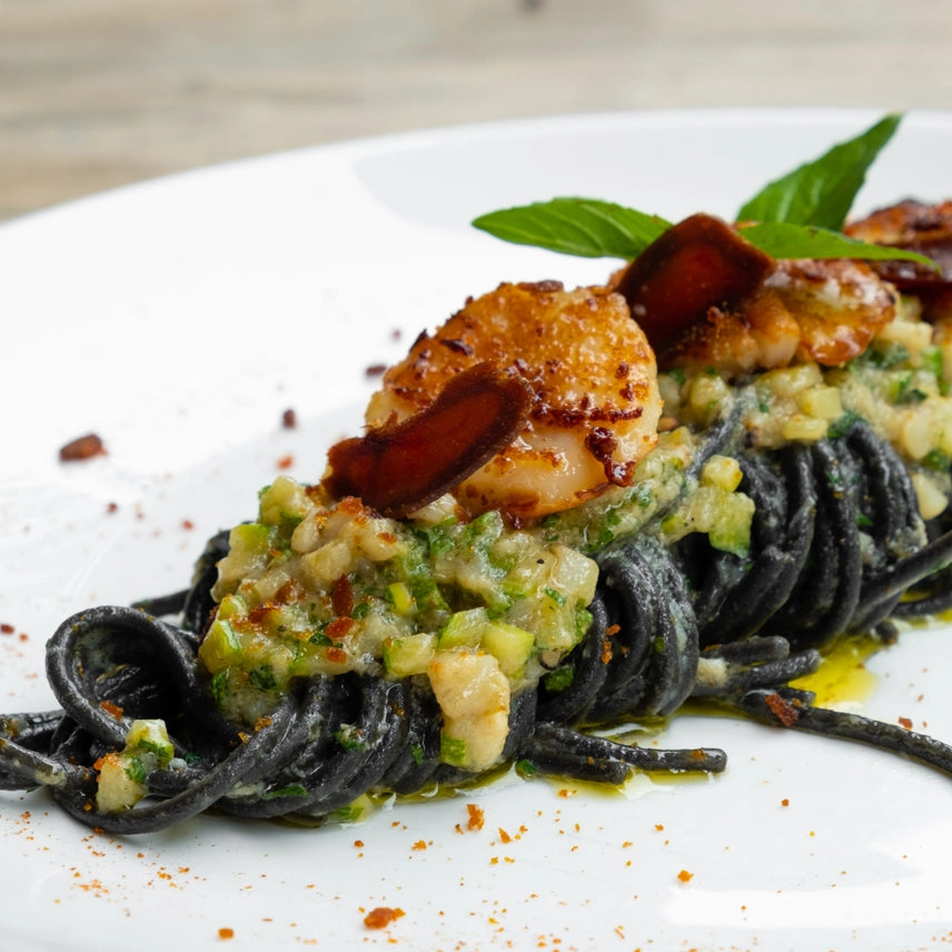 Organic Squid Ink Linguine - Italian Black Pasta