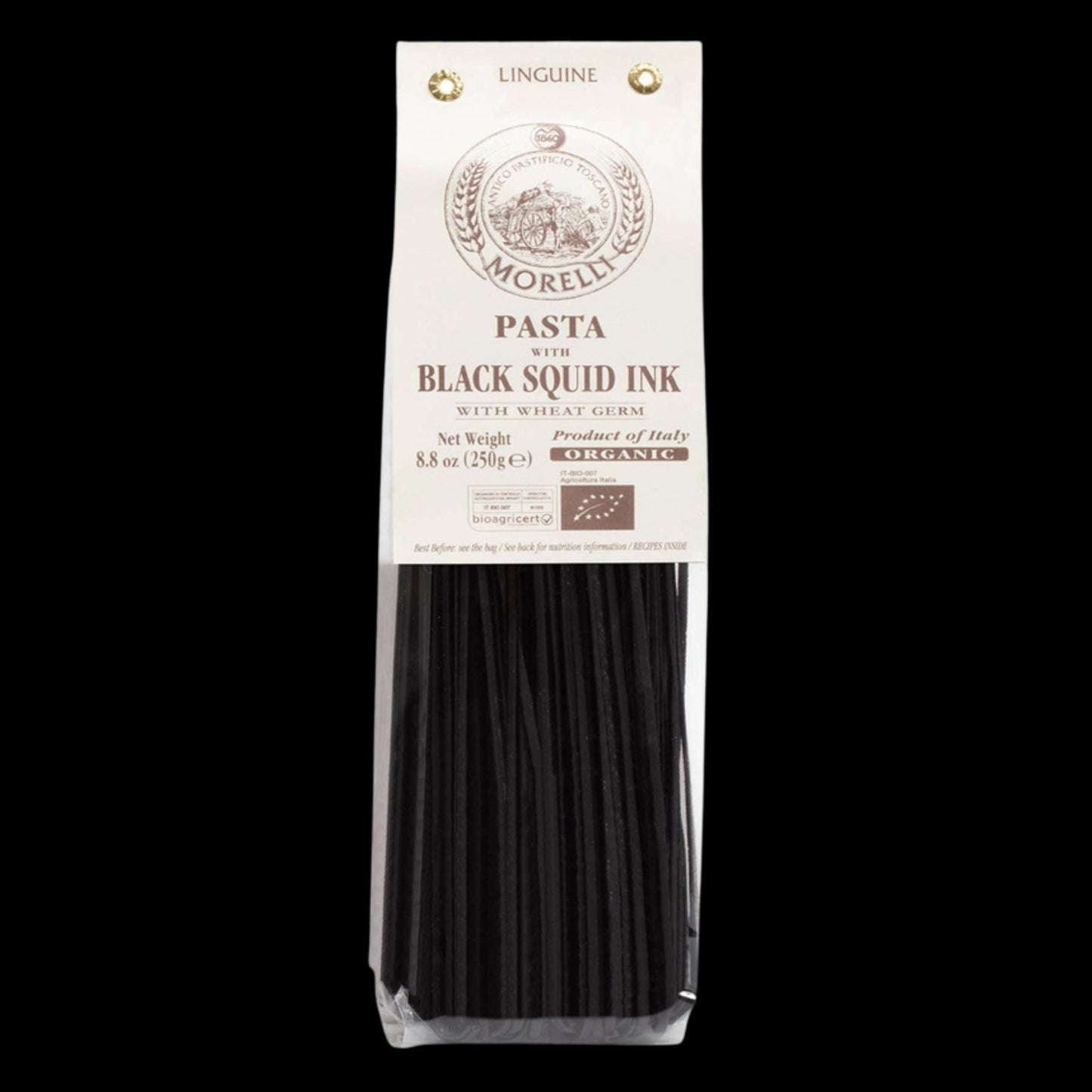 Organic Squid Ink Linguine - Italian Black Pasta