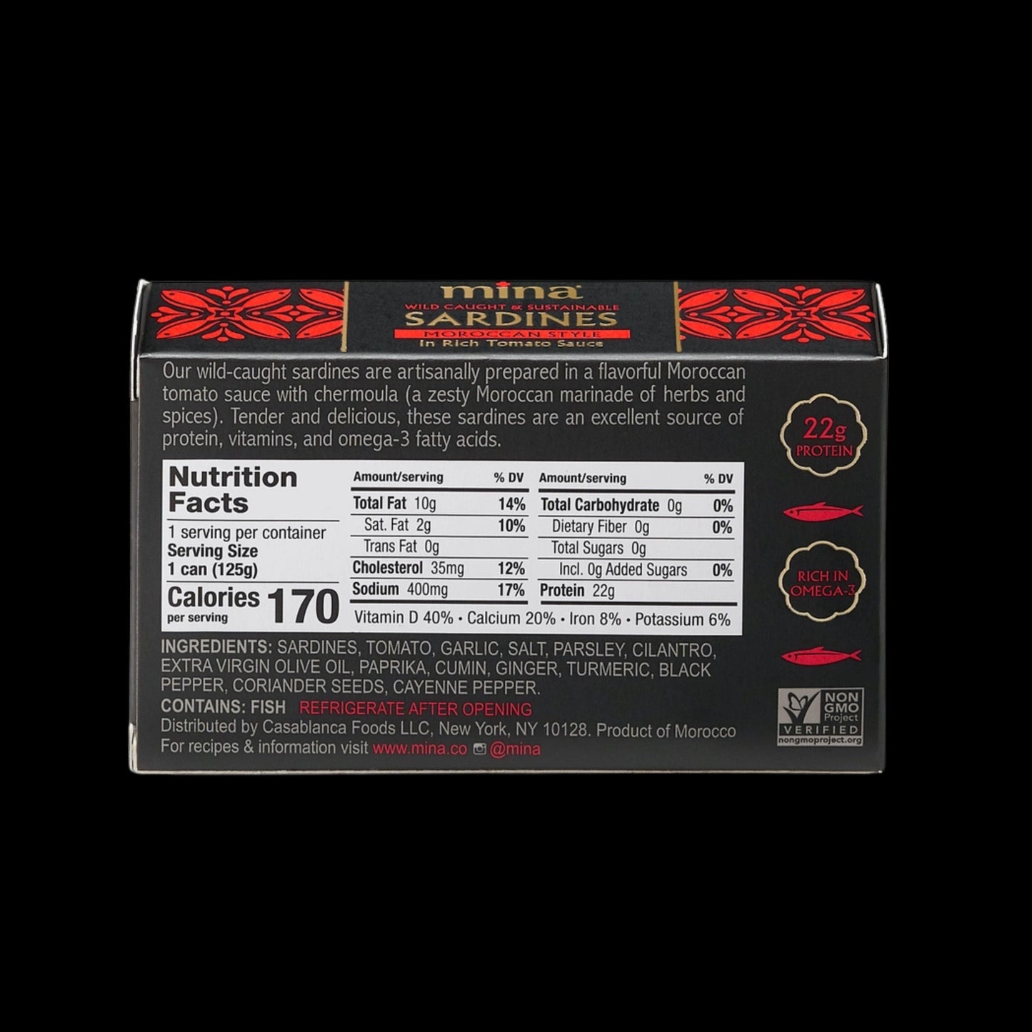 4.4 oz Sardines Moroccan Style in Rich Tomato Sauce