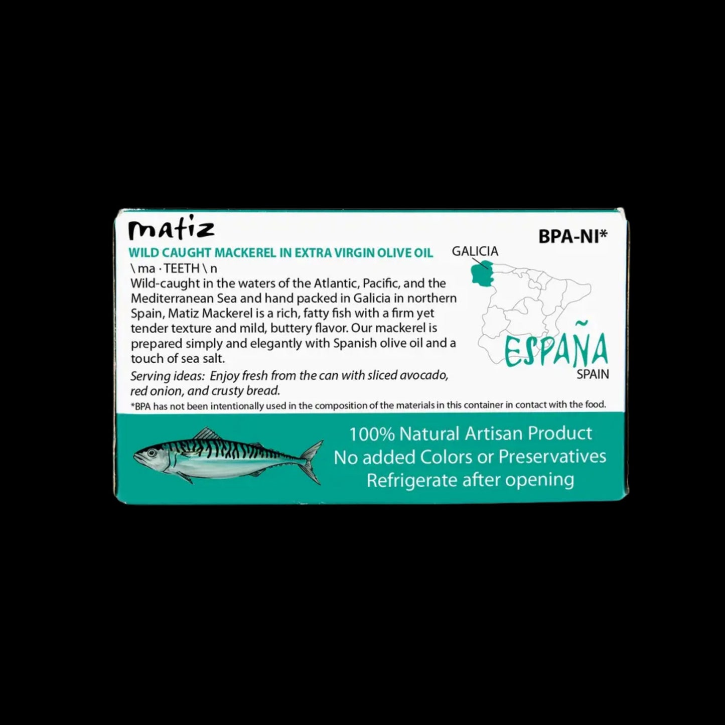 Matiz Mackerel in Extra Virgin Olive Oil - 3 oz Tin