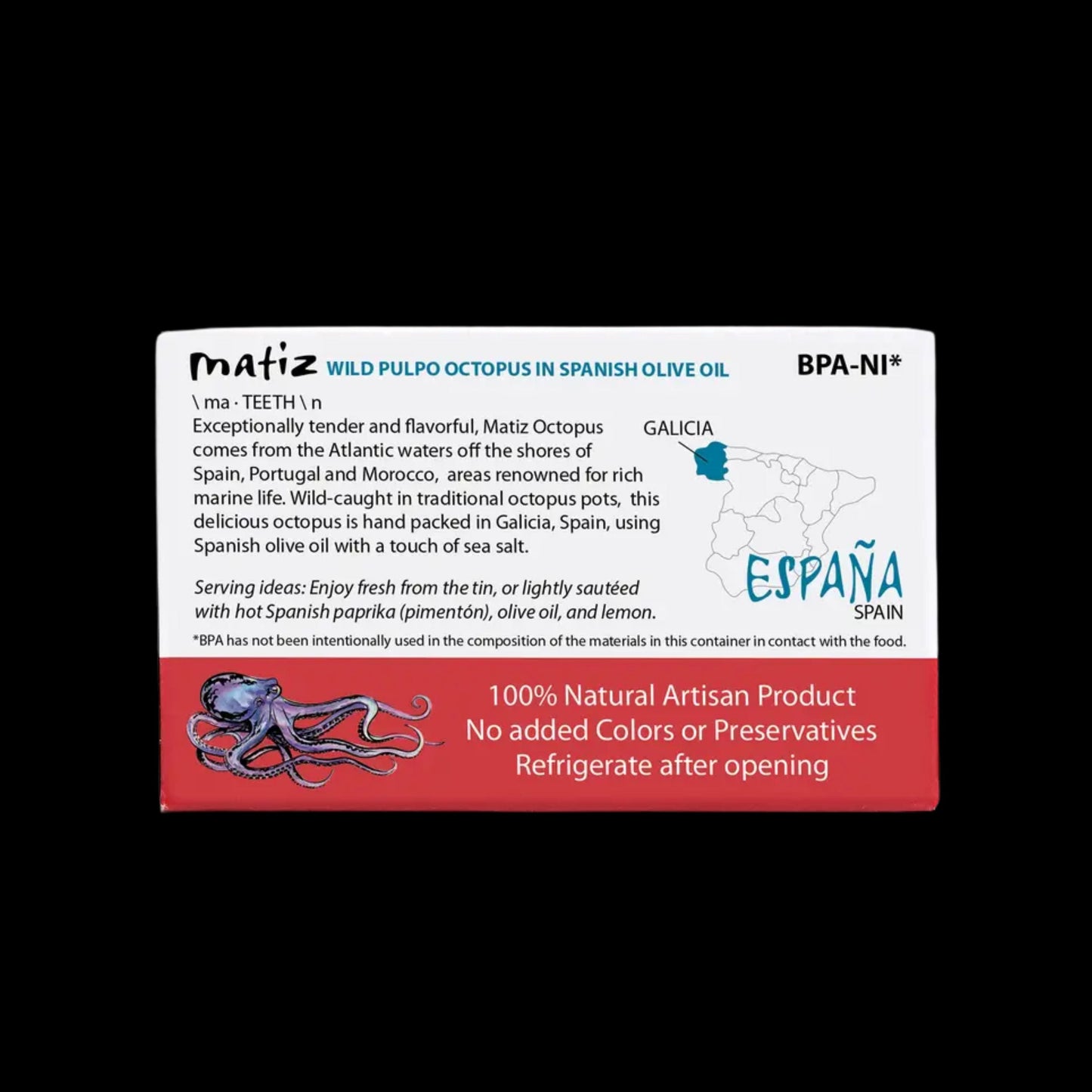 Matiz Pulpo in Olive Oil - 4.2oz Tin