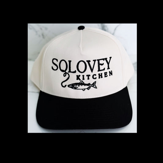 Solovey Kitchen Black and Cream Hat