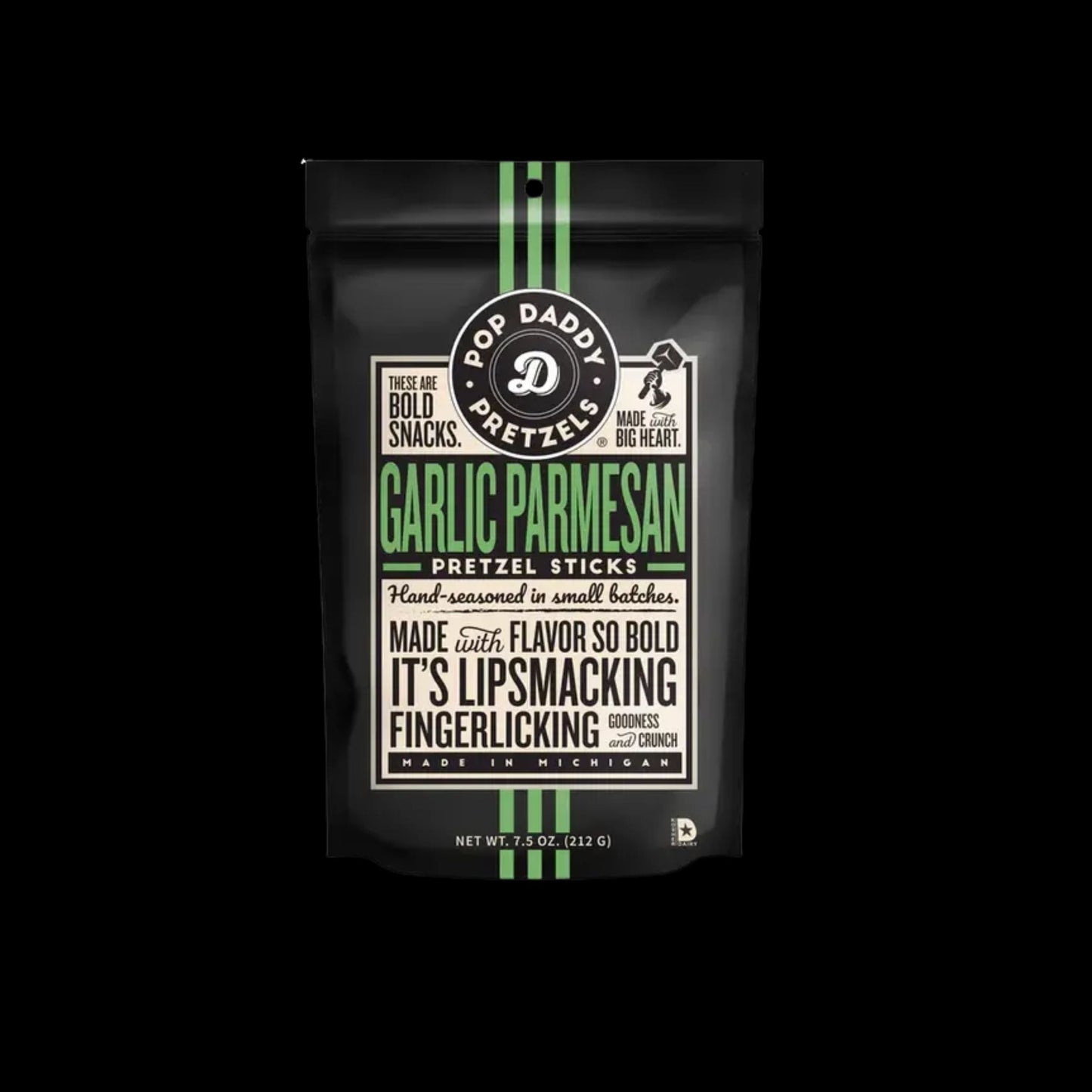 Pop Daddy – Garlic Parmesan Seasoned Pretzels 7.5oz