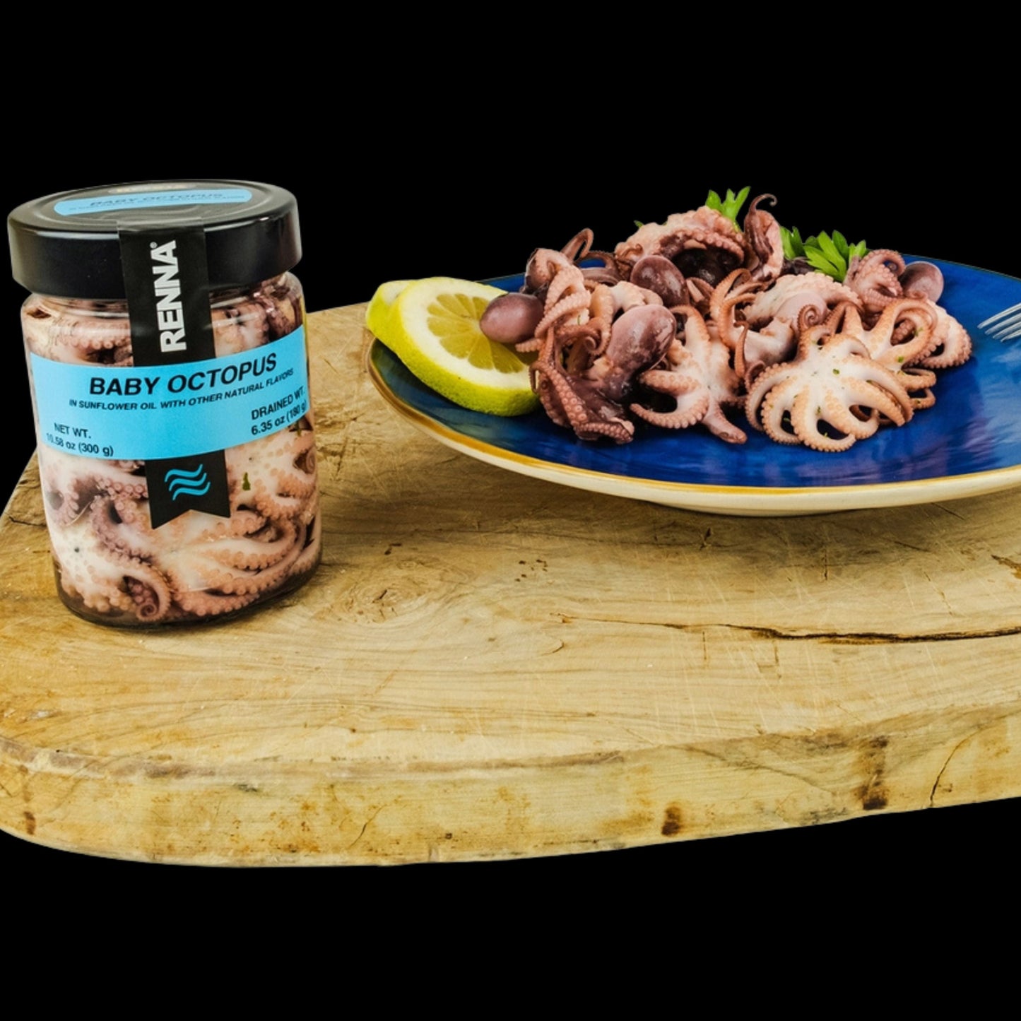 Renna, Baby Octopus, Small Octopus Preserved in Oil (10.58 oz)