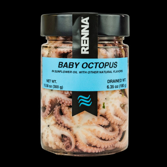 Renna, Baby Octopus, Small Octopus Preserved in Oil (10.58 oz)