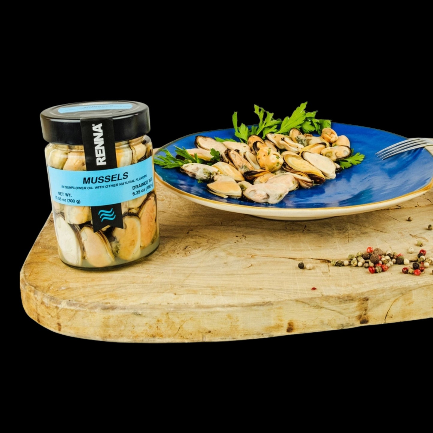 Renna, Succulent Mussels Preserved in Sunflower Oil (10.58 oz)