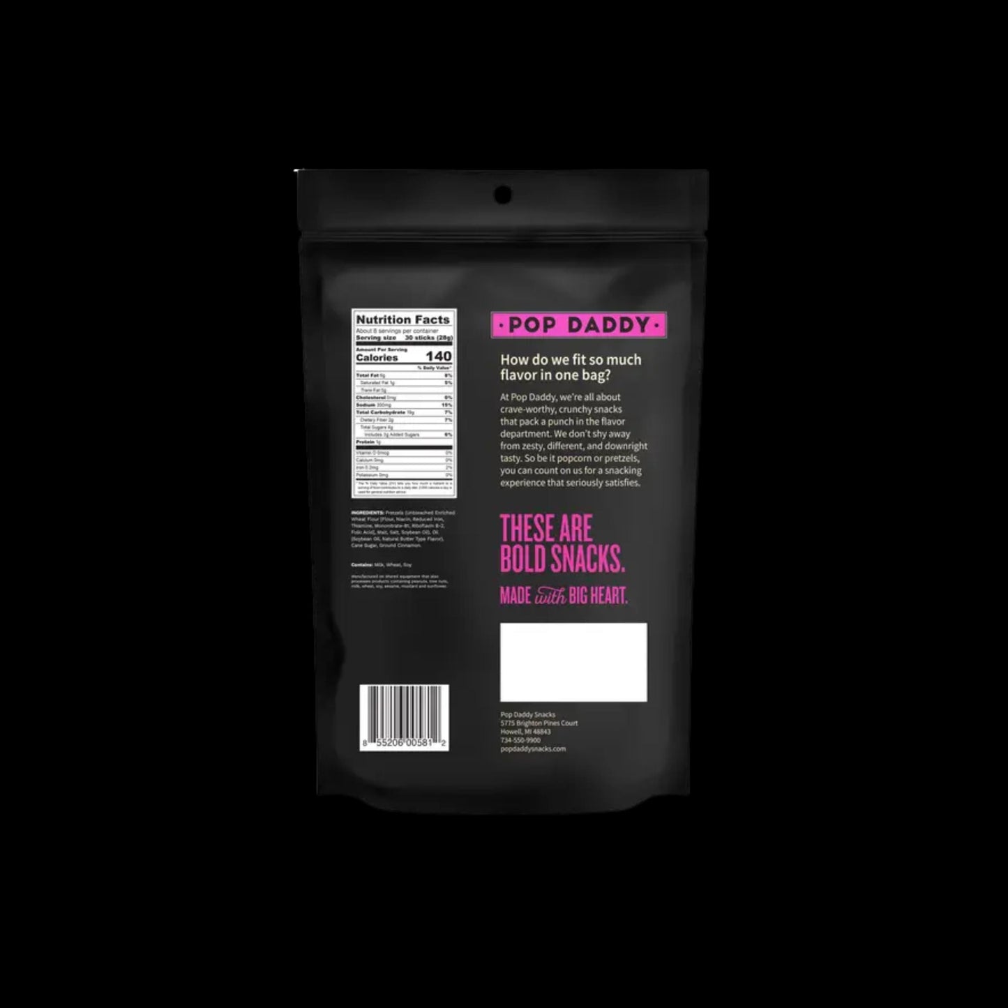 Pop Daddy – Cinnamon Sugar Seasoned Pretzels 7.5oz