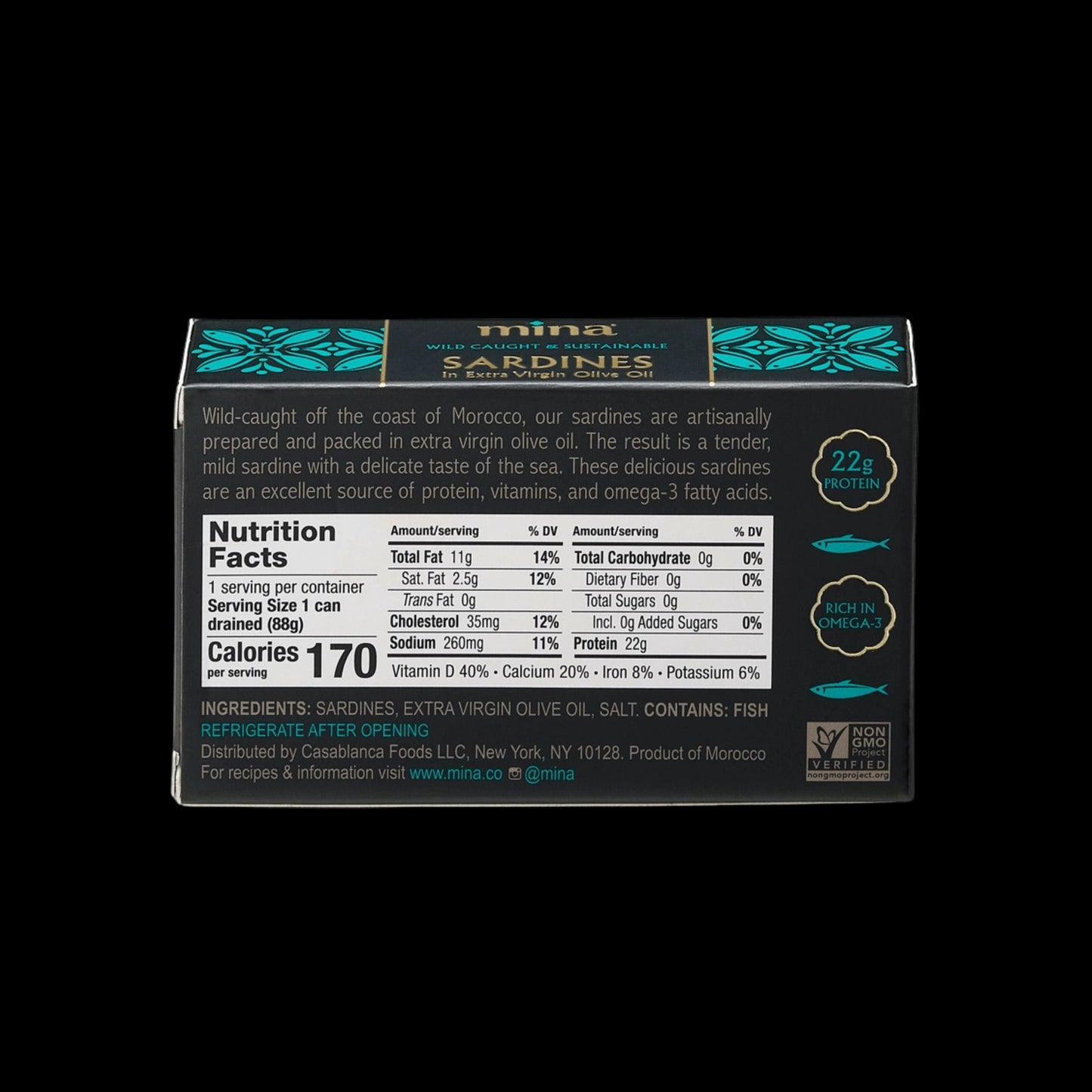 4.4 oz Sardines in Extra Virgin Olive Oil