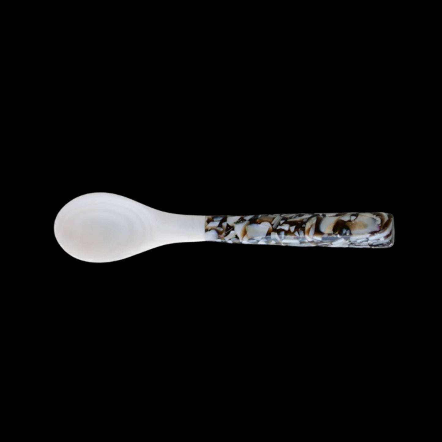 Black Marble Mother of Pearl Seashell Spoon