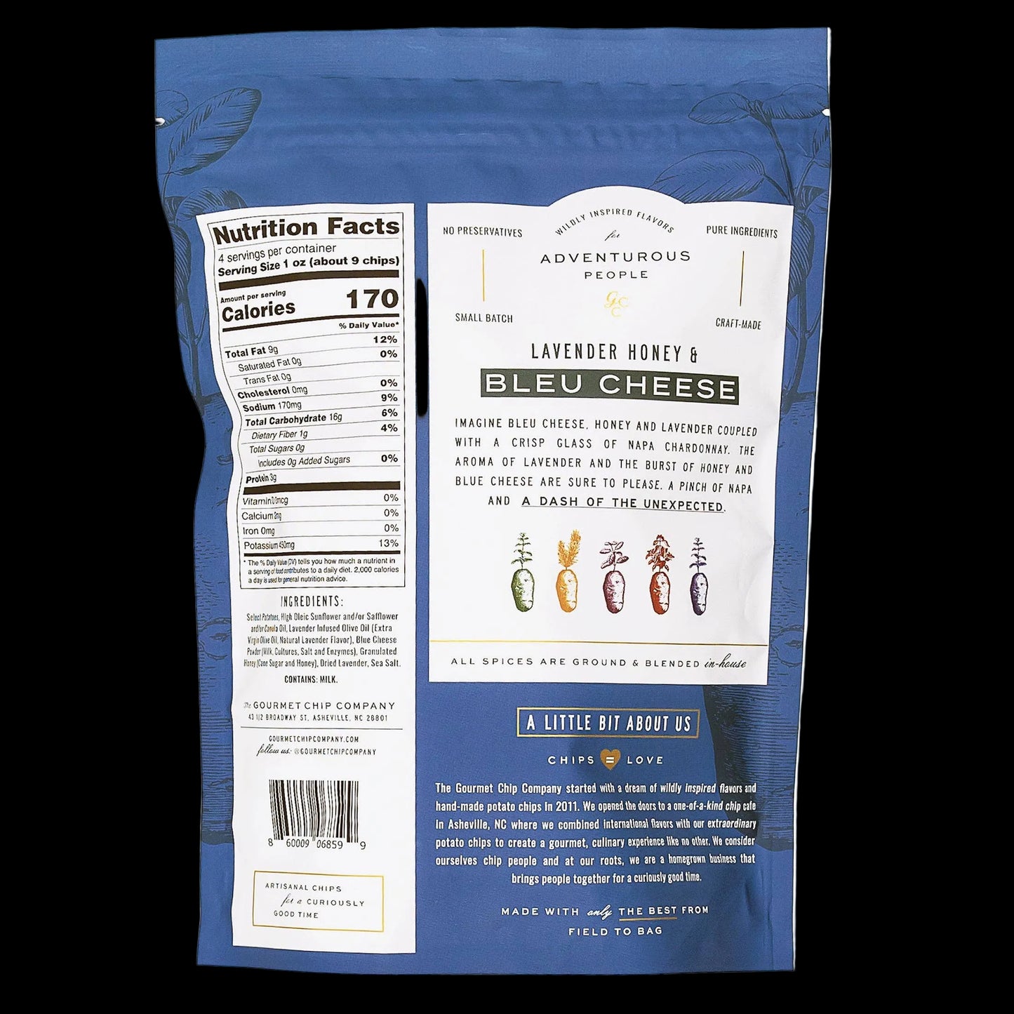 Gourmet Chip Company - Lavender Honey Blue Cheese Thick Cut Potato Chips