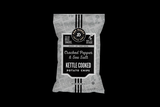 Pop Daddy - Cracked Pepper and Sea Salt Kettle Cooked Potato Chips 5oz
