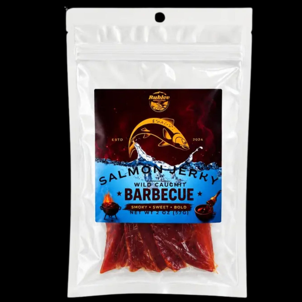 Rublev Wild Caught Barbecue Salmon Jerky 2 oz (57g)